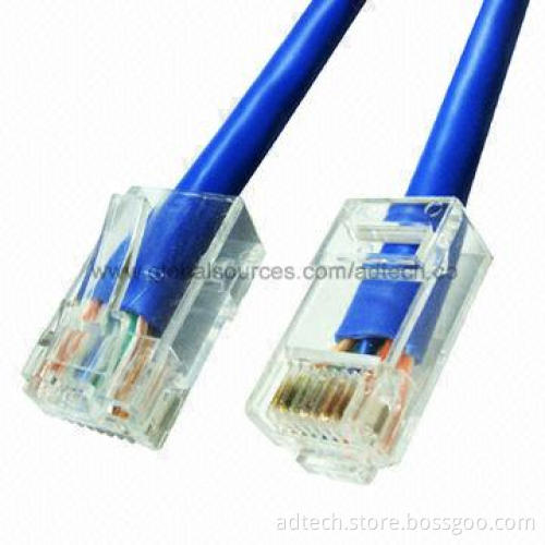 Assembled Cat5e Patch Cable, Bootless No Boot RJ45 in PVC or LSZH UL-marked